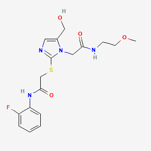 N-(2-fluorophenyl)-2-((5-(hydroxymethyl)-1-(2-((2-methoxyethyl)amino)-2-oxoethyl)-1H-imidazol-2-yl)thio)acetamide