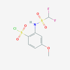 molecular formula C8H8ClF2NO5S2 B2631579 2-二氟甲磺酰胺基-4-甲氧基苯-1-磺酰氯 CAS No. 1423024-75-2