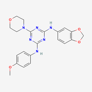 N2-(benzo[d][1,3]dioxol-5-yl)-N4-(4-methoxyphenyl)-6-morpholino-1,3,5-triazine-2,4-diamine