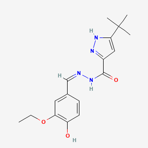 (Z)-3-(tert-butyl)-N'-(3-ethoxy-4-hydroxybenzylidene)-1H-pyrazole-5-carbohydrazide