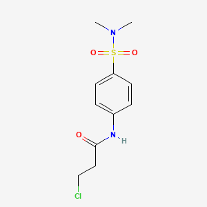 molecular formula C11H15ClN2O3S B2631586 3-chloro-N-[4-(dimethylsulfamoyl)phenyl]propanamide CAS No. 908547-92-2