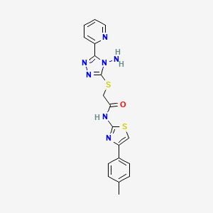 2-{[4-amino-5-(pyridin-2-yl)-4H-1,2,4-triazol-3-yl]sulfanyl}-N-[4-(4-methylphenyl)-1,3-thiazol-2-yl]acetamide