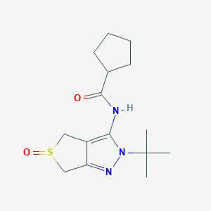 molecular formula C15H23N3O2S B2631594 N-(2-(tert-butyl)-5-oxido-4,6-dihydro-2H-thieno[3,4-c]pyrazol-3-yl)cyclopentanecarboxamide CAS No. 1020477-41-1