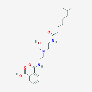 molecular formula C22H35N3O5 B026316 2-[[[2-[(Hydroxymethyl)[2-[(1-oxoisononyl)amino]ethyl]amino]ethyl]amino]carbonyl]benzoic acid CAS No. 100063-56-7