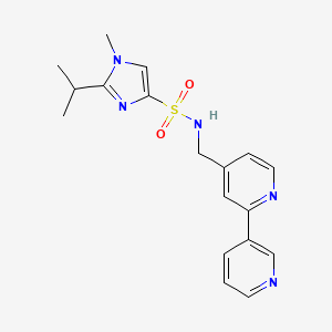 molecular formula C18H21N5O2S B2631603 N-([2,3'-bipyridin]-4-ylmethyl)-2-isopropyl-1-methyl-1H-imidazole-4-sulfonamide CAS No. 2034562-63-3