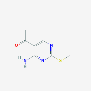 molecular formula C7H9N3OS B2631609 1-(4-氨基-2-甲基硫代-嘧啶-5-基)-乙酮 CAS No. 352328-55-3