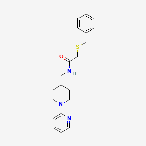 molecular formula C20H25N3OS B2631613 2-(benzylthio)-N-((1-(pyridin-2-yl)piperidin-4-yl)methyl)acetamide CAS No. 1234975-27-9