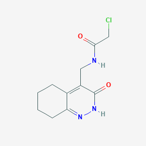 molecular formula C11H14ClN3O2 B2631615 2-Chloro-N-[(3-oxo-5,6,7,8-tetrahydro-2H-cinnolin-4-yl)methyl]acetamide CAS No. 2411290-07-6