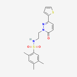 molecular formula C19H21N3O3S2 B2631620 2,4,5-trimethyl-N-(2-(6-oxo-3-(thiophen-2-yl)pyridazin-1(6H)-yl)ethyl)benzenesulfonamide CAS No. 946239-75-4