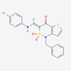 (3Z)-1-benzyl-3-{[(4-bromophenyl)amino]methylidene}-1H-thieno[3,2-c][1,2]thiazin-4(3H)-one 2,2-dioxide