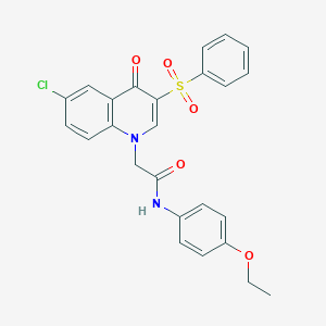 2-[3-(benzenesulfonyl)-6-chloro-4-oxoquinolin-1-yl]-N-(4-ethoxyphenyl)acetamide