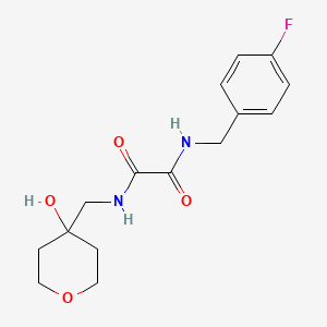 molecular formula C15H19FN2O4 B2631636 N1-(4-fluorobenzyl)-N2-((4-hydroxytetrahydro-2H-pyran-4-yl)methyl)oxalamide CAS No. 1351612-88-8