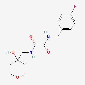 molecular formula C15H19FN2O4 B2631636 N1-(4-氟苯甲基)-N2-((4-羟基四氢-2H-吡喃-4-基)甲基)草酰胺 CAS No. 1351612-88-8