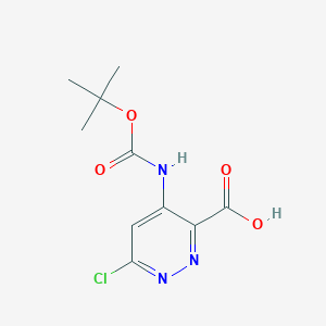 molecular formula C10H12ClN3O4 B2631643 6-Chloro-4-[(2-methylpropan-2-yl)oxycarbonylamino]pyridazine-3-carboxylic acid CAS No. 2248365-29-7