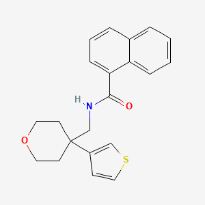 molecular formula C21H21NO2S B2631648 N-((4-(thiophen-3-yl)tetrahydro-2H-pyran-4-yl)methyl)-1-naphthamide CAS No. 2320724-24-9