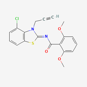 molecular formula C19H15ClN2O3S B2631659 N-(4-chloro-3-prop-2-ynyl-1,3-benzothiazol-2-ylidene)-2,6-dimethoxybenzamide CAS No. 868674-82-2