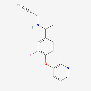 molecular formula C16H15FN2O B2631670 {1-[3-Fluoro-4-(pyridin-3-yloxy)phenyl]ethyl}(prop-2-yn-1-yl)amine CAS No. 1796944-66-5