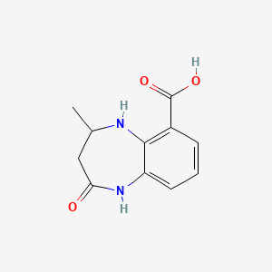 molecular formula C11H12N2O3 B2631672 CC1NC2=C(NC(C1)=O)C=CC=C2C(=O)O CAS No. 1566721-74-1