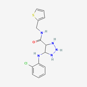 molecular formula C14H12ClN5OS B2631679 5-[(2-chlorophenyl)amino]-N-[(thiophen-2-yl)methyl]-1H-1,2,3-triazole-4-carboxamide CAS No. 1207056-51-6