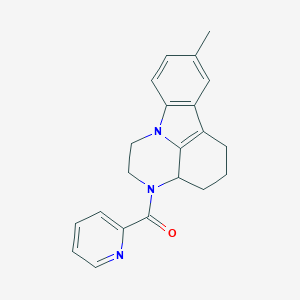 molecular formula C21H21N3O B263169 (8-methyl-1,2,3a,4,5,6-hexahydro-3H-pyrazino[3,2,1-jk]carbazol-3-yl)(2-pyridyl)methanone 