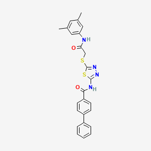 molecular formula C25H22N4O2S2 B2631690 N-[5-[2-(3,5-二甲基苯胺基)-2-氧代乙基]硫代-1,3,4-噻二唑-2-基]-4-苯基苯甲酰胺 CAS No. 392296-70-7