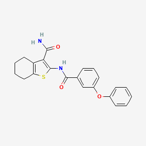 molecular formula C22H20N2O3S B2631691 2-(3-苯氧基苯甲酰胺)-4,5,6,7-四氢苯并[b]噻吩-3-甲酰胺 CAS No. 419538-05-9