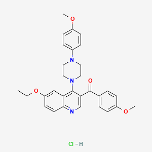 6-Ethoxy-3-(4-methoxybenzoyl)-4-[4-(4-methoxyphenyl)piperazin-1-yl]quinoline hydrochloride