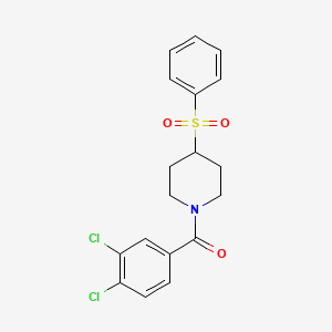 molecular formula C18H17Cl2NO3S B2631698 (3,4-Dichlorophenyl)(4-(phenylsulfonyl)piperidin-1-yl)methanone CAS No. 1448053-06-2