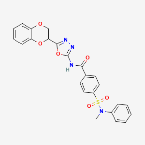 N-[5-(2,3-dihydro-1,4-benzodioxin-3-yl)-1,3,4-oxadiazol-2-yl]-4-[methyl(phenyl)sulfamoyl]benzamide