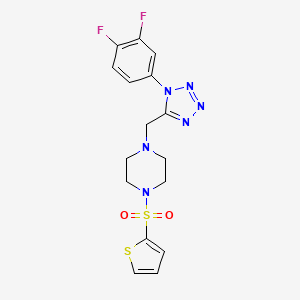 1-((1-(3,4-difluorophenyl)-1H-tetrazol-5-yl)methyl)-4-(thiophen-2-ylsulfonyl)piperazine