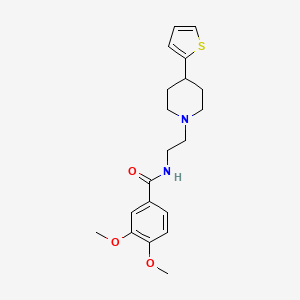 molecular formula C20H26N2O3S B2631713 3,4-dimethoxy-N-(2-(4-(thiophen-2-yl)piperidin-1-yl)ethyl)benzamide CAS No. 1428374-28-0
