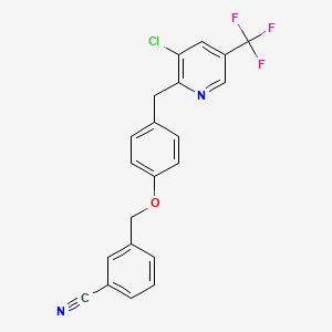 3-[(4-{[3-Chloro-5-(trifluoromethyl)pyridin-2-yl]methyl}phenoxy)methyl]benzonitrile