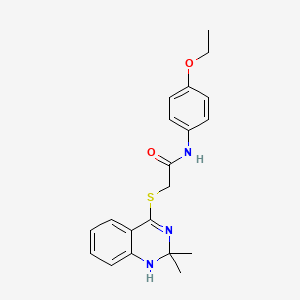 molecular formula C20H23N3O2S B2631724 2-[(2,2-二甲基-1,2-二氢喹唑啉-4-基)硫代]-N-(4-乙氧苯基)乙酰胺 CAS No. 894873-94-0