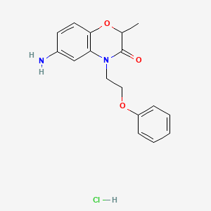 molecular formula C17H19ClN2O3 B2631725 6-amino-2-methyl-4-(2-phenoxyethyl)-3,4-dihydro-2H-1,4-benzoxazin-3-one hydrochloride CAS No. 1216919-00-4