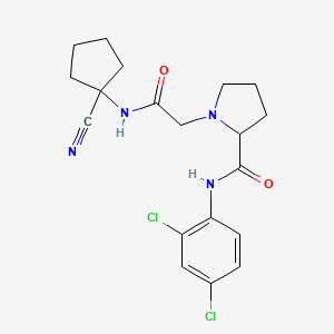 molecular formula C19H22Cl2N4O2 B2631729 1-[2-[(1-Cyanocyclopentyl)amino]-2-oxoethyl]-N-(2,4-dichlorophenyl)pyrrolidine-2-carboxamide CAS No. 1219327-25-9