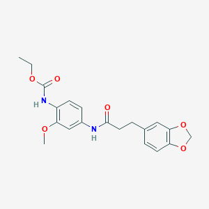 Ethyl (4-{[3-(1,3-benzodioxol-5-yl)propanoyl]amino}-2-methoxyphenyl)carbamate