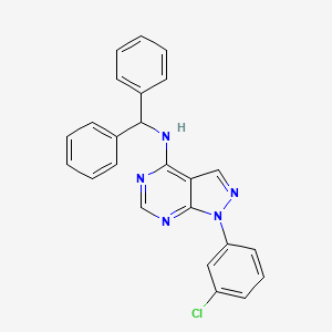 molecular formula C24H18ClN5 B2631733 (Diphenylmethyl)[1-(3-chlorophenyl)pyrazolo[4,5-e]pyrimidin-4-yl]amine CAS No. 890948-97-7