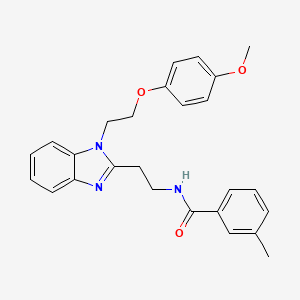 molecular formula C26H27N3O3 B2631734 N-(2-{1-[2-(4-methoxyphenoxy)ethyl]-1H-benzimidazol-2-yl}ethyl)-3-methylbenzamide CAS No. 871673-02-8