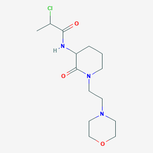 molecular formula C14H24ClN3O3 B2631742 2-Chloro-N-[1-(2-morpholin-4-ylethyl)-2-oxopiperidin-3-yl]propanamide CAS No. 2411193-23-0