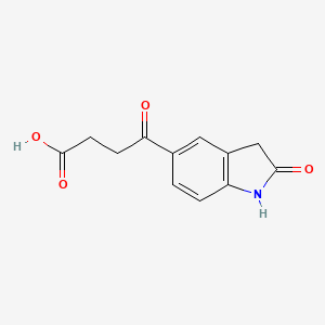molecular formula C12H11NO4 B2631752 4-Oxo-4-(2-oxo-2,3-dihydro-1H-indol-5-YL)butanoic acid CAS No. 64483-54-1