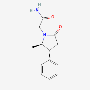 molecular formula C13H16N2O2 B2631754 (4R,5R)-2-Oxo-4alpha-phenyl-5beta-methylpyrrolidine-1-acetamide CAS No. 1400888-63-2