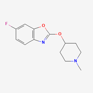 molecular formula C13H15FN2O2 B2631760 6-氟-2-[(1-甲基哌啶-4-基)氧基]-1,3-苯并恶唑 CAS No. 2195936-91-3