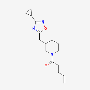 1-(3-((3-Cyclopropyl-1,2,4-oxadiazol-5-yl)methyl)piperidin-1-yl)pent-4-en-1-one