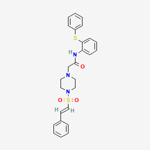 2-[4-[(E)-2-phenylethenyl]sulfonylpiperazin-1-yl]-N-(2-phenylsulfanylphenyl)acetamide