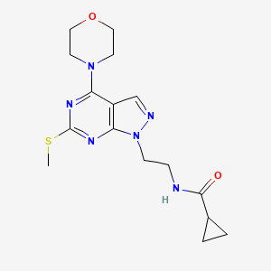 N-(2-(6-(methylthio)-4-morpholino-1H-pyrazolo[3,4-d]pyrimidin-1-yl)ethyl)cyclopropanecarboxamide