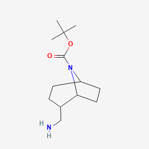 B2631787 8-Azabicyclo[3.2.1]octane-8-carboxylic acid, 2-(aminomethyl)-, 1,1-dimethylethyl ester CAS No. 1438241-13-4