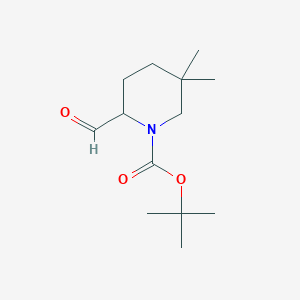 molecular formula C13H23NO3 B2631792 Tert-butyl 2-formyl-5,5-dimethylpiperidine-1-carboxylate CAS No. 2090033-32-0