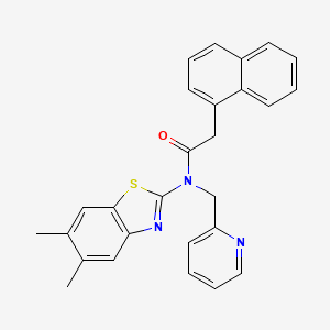 molecular formula C27H23N3OS B2631793 N-(5,6-dimethylbenzo[d]thiazol-2-yl)-2-(naphthalen-1-yl)-N-(pyridin-2-ylmethyl)acetamide CAS No. 922982-16-9