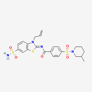 molecular formula C23H26N4O5S3 B2631803 (Z)-N-(3-烯丙基-6-磺酰基苯并[d]噻唑-2(3H)-亚甲基)-4-((3-甲基哌啶-1-基)磺酰基)苯甲酰胺 CAS No. 865176-54-1