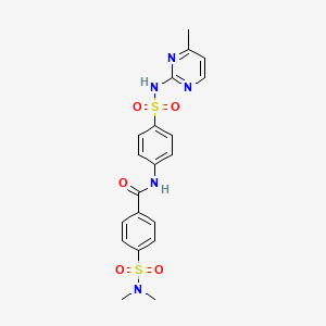 molecular formula C20H21N5O5S2 B2631807 4-(二甲基氨磺酰基)-N-[4-[(4-甲基嘧啶-2-基)氨磺酰基]苯基]苯甲酰胺 CAS No. 307524-15-8